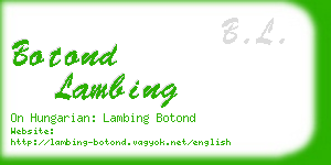 botond lambing business card